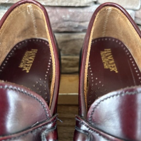Hanover Handsewn Penny Loafer Mens 11 E Burgundy Leather Upper/Soles Shoes EUC main image 8